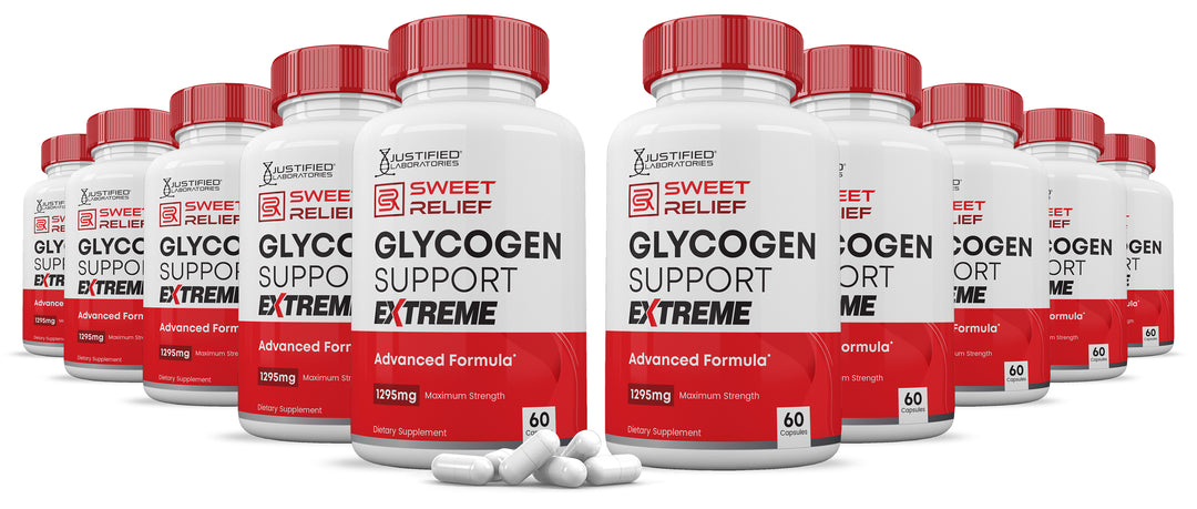 10 bottles of Sweet Relief Glycogen Extreme Advanced Formula 1295MG