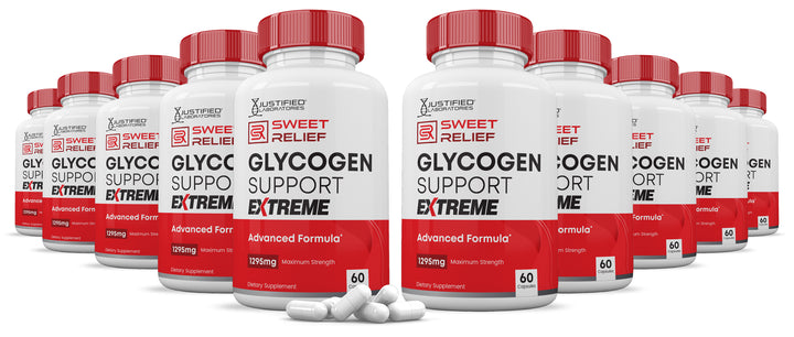 10 bottles of Sweet Relief Glycogen Extreme Advanced Formula 1295MG