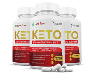 3 bottles of Sure Slim Keto ACV Pills 1275MG