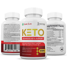 Load image into Gallery viewer, All sides of bottle of the Sure Slim Keto ACV Pills 1275MG