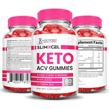 Cargar imagen en el visor de la Galería, all sides of the bottle of SlimXcel Keto ACV Gummies 1000MG