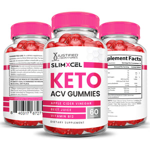 all sides of the bottle of SlimXcel Keto ACV Gummies 1000MG