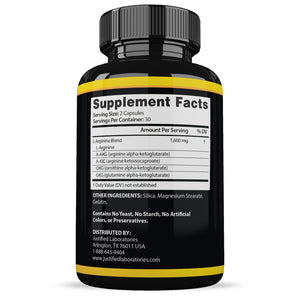 Supplement facts of Sizegenix Max Men’s Health Supplement 1600mg