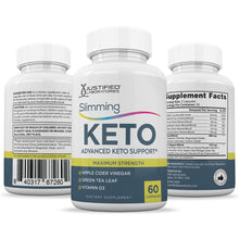 Cargar imagen en el visor de la Galería, All sides of bottle of the Slimming Keto ACV Pills 1275MG
