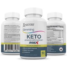 Cargar imagen en el visor de la Galería, All sides of bottle of the Slimming Keto ACV Max Pills 1675MG