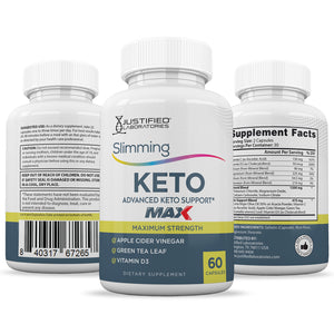 All sides of bottle of the Slimming Keto ACV Max Pills 1675MG