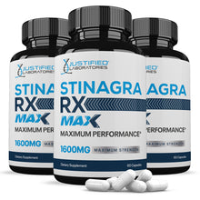 Carica l&#39;immagine nel visualizzatore di Gallery, 3 bottles of Stinagra RX Max Men’s Health Supplement 1600mg