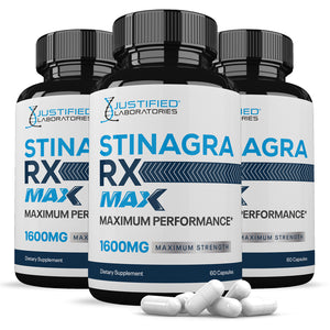3 bottles of Stinagra RX Max Men’s Health Supplement 1600mg