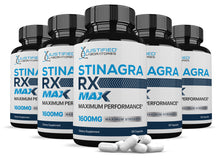 Laden Sie das Bild in den Galerie-Viewer, 5 bottles of Stinagra RX Max Men’s Health Supplement 1600mg