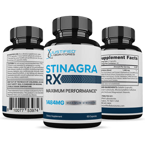 All sides of Stinagra RX Men’s Health Supplement 1484mg
