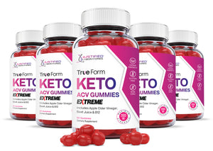 5 bottles of 2 X Stronger Extreme True Form Keto ACV Gummies 2000mg