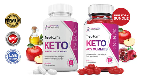 True Form Keto ACV Gummies + Paquete de píldoras Keto