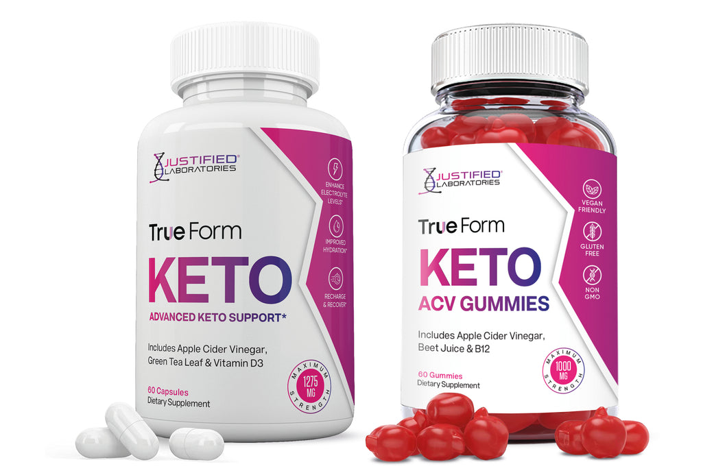 Front facing image of  True Form Keto ACV Gummies + Keto Pills Bundle 