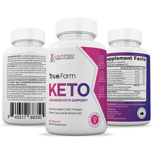 All sides of True Form Keto ACV Pills 1275MG