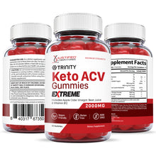 Load image into Gallery viewer, All sides of the bottle of 2 x Stronger Trinity Keto ACV Gummies Extreme 2000mg