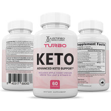 Cargar imagen en el visor de la Galería, All sides of bottle of the Turbo Keto ACV Pills 1275MG