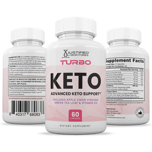 All sides of bottle of the Turbo Keto ACV Pills 1275MG