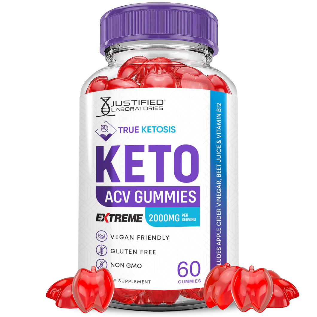 1 bottle of 2 x Stronger True Ketosis Keto ACV Gummies Extreme 2000mg