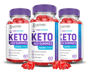 3 bottles of True Ketosis Keto ACV Gummies 1000MG