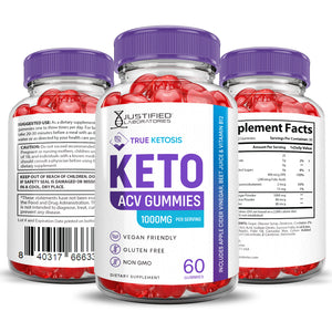 All sides of True Ketosis Keto ACV Gummies 1000MG