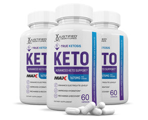 3 bottles of True Ketosis Keto ACV Max Pills 1675MG
