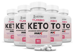 5 bottles of Turbo Keto ACV Max Pills 1675MG