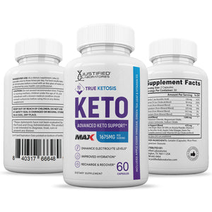 All sides of True Ketosis Keto ACV Max Pills 1675MG
