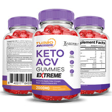 Carica l&#39;immagine nel visualizzatore di Gallery, Turbo Ripped Keto ACV Gummies 2000MG 3 sides of bottle