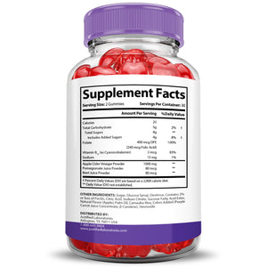 Turbo Ripped Keto ACV Gummies 1000MG Supplement Facts