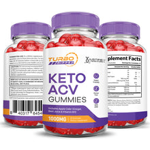 Load image into Gallery viewer, Turbo Ripped Keto ACV Gummies 1000MG 3 Sides of Bottle