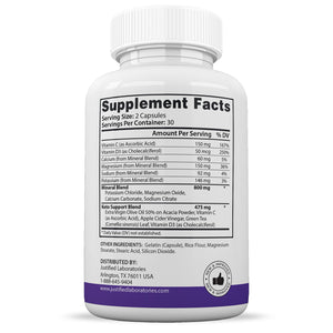 Turbo Ripped Keto ACV Pills 1275MG Supplement Facts