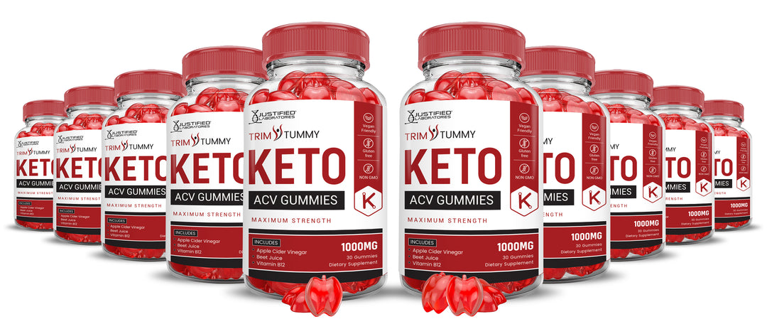 10 bottles Trim Tummy Keto ACV Gummies 1000MG