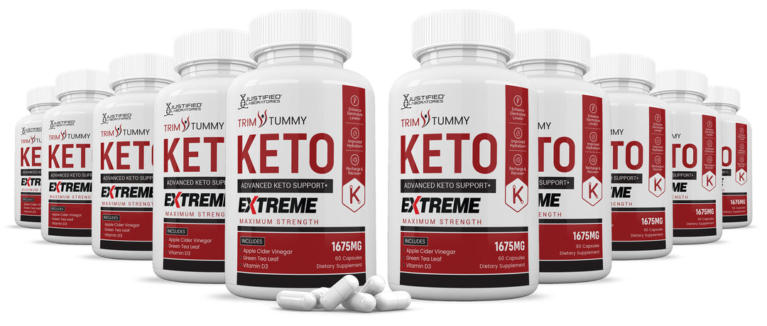 10 Bottles of Trim Tummy Keto ACV Extreme Pills 1675MG