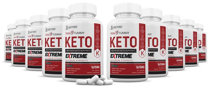 10 Bottles of Trim Tummy Keto ACV Extreme Pills 1675MG