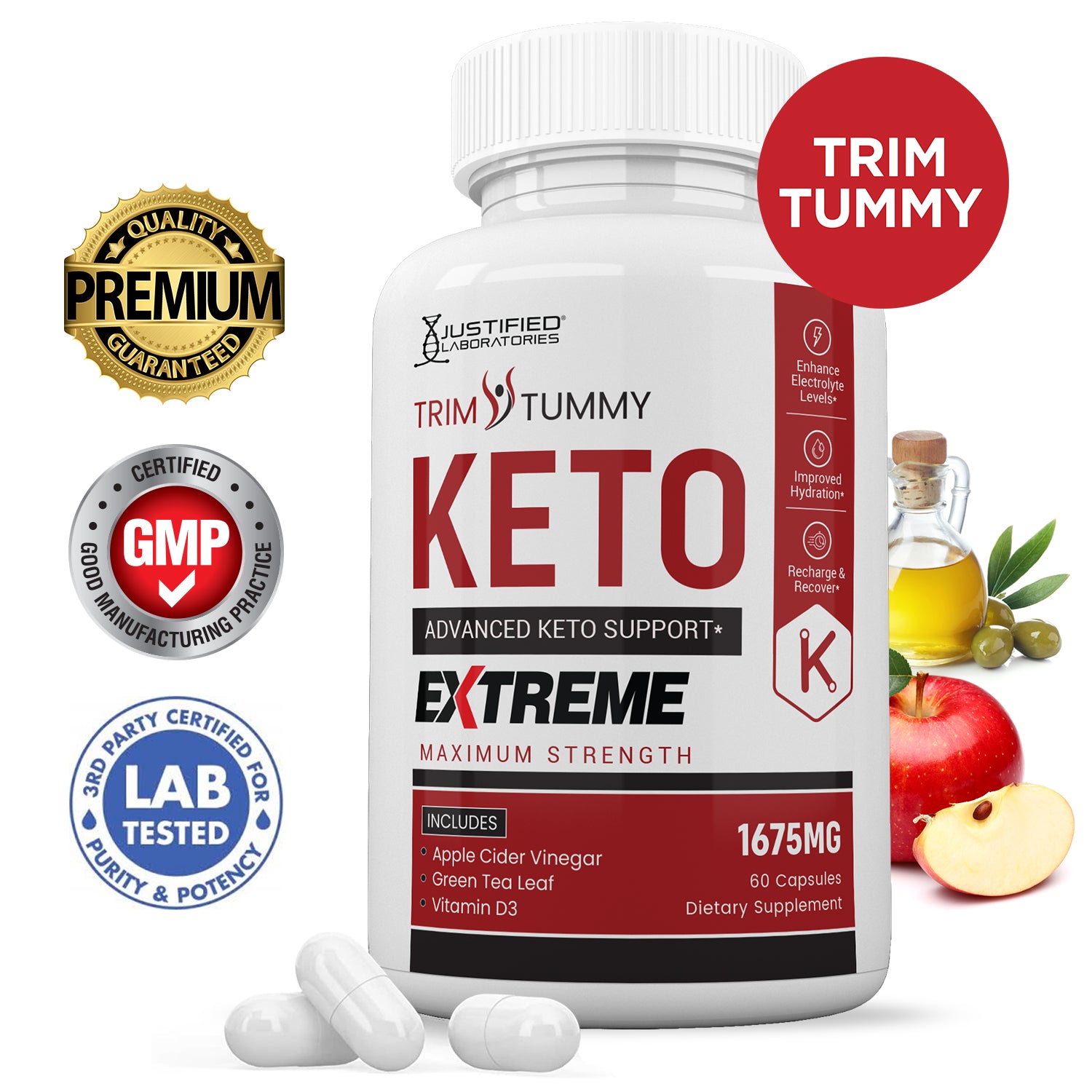 Trim Tummy Keto ACV Extreme Pills 1675MG