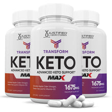 Load image into Gallery viewer, 3 bottles of Transform Keto ACV Max Pills 1675MG