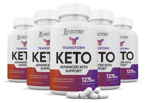 5 bottles of Transform Keto ACV Pills 1275MG
