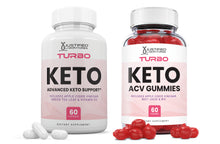 Cargar imagen en el visor de la Galería, Front facing image of  Turbo Keto ACV Gummies + Pills Bundle