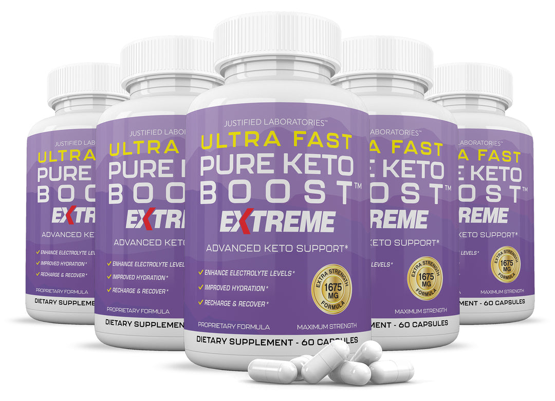 5 Bottles of Ultra Fast Pure Keto Boost Keto ACV Extreme Pills 1675MG