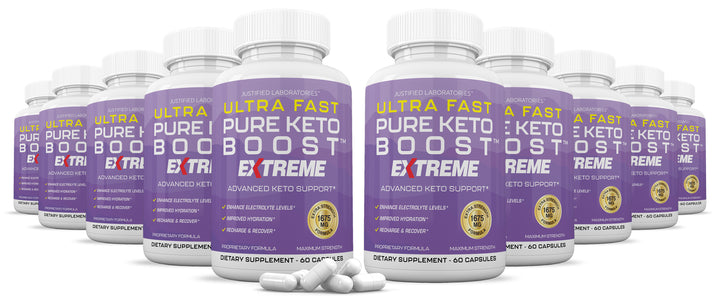 10 Bottles of Ultra Fast Pure Keto Boost Keto ACV Extreme Pills 1675MG