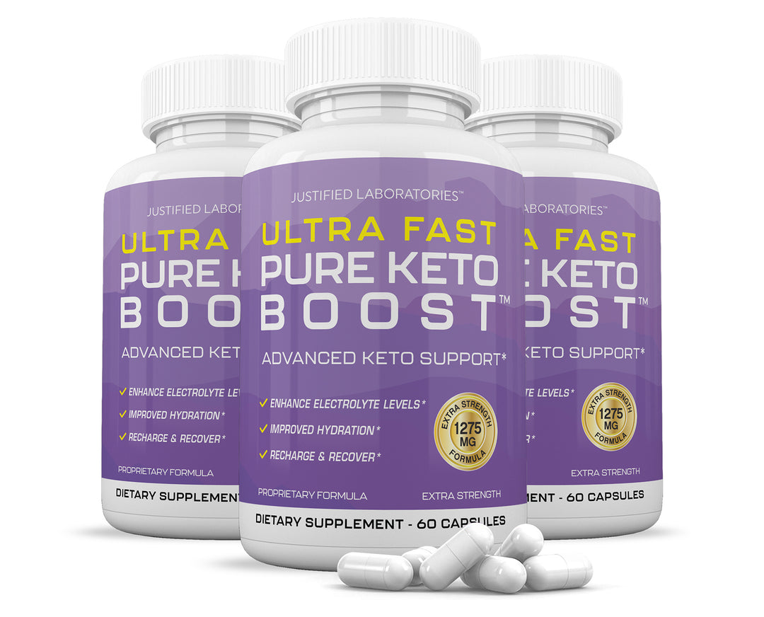 3 Bottles  of Ultra Fast Pure Keto Boost Keto ACV Pills 1275MG