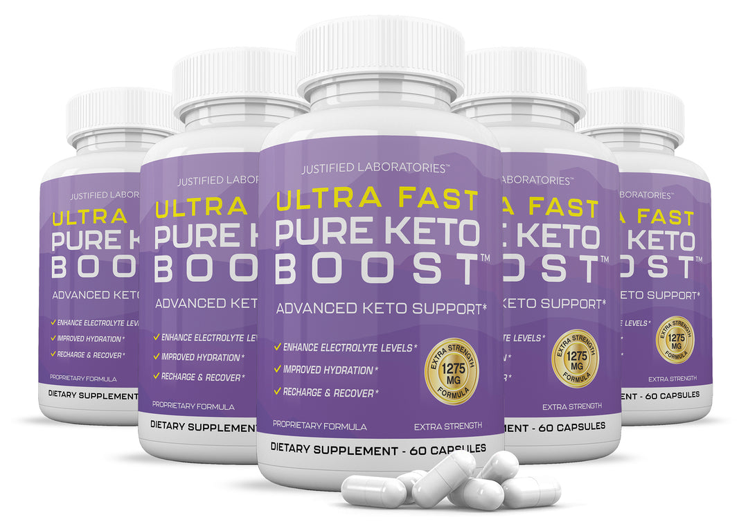 5 Bottles of Ultra Fast Pure Keto Boost Keto ACV Pills 1275MG