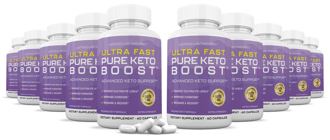 10 bottles of Ultra Fast Pure Keto Boost Keto ACV Pills 1275MG