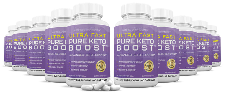 10 bottles of Ultra Fast Pure Keto Boost Keto ACV Pills 1275MG