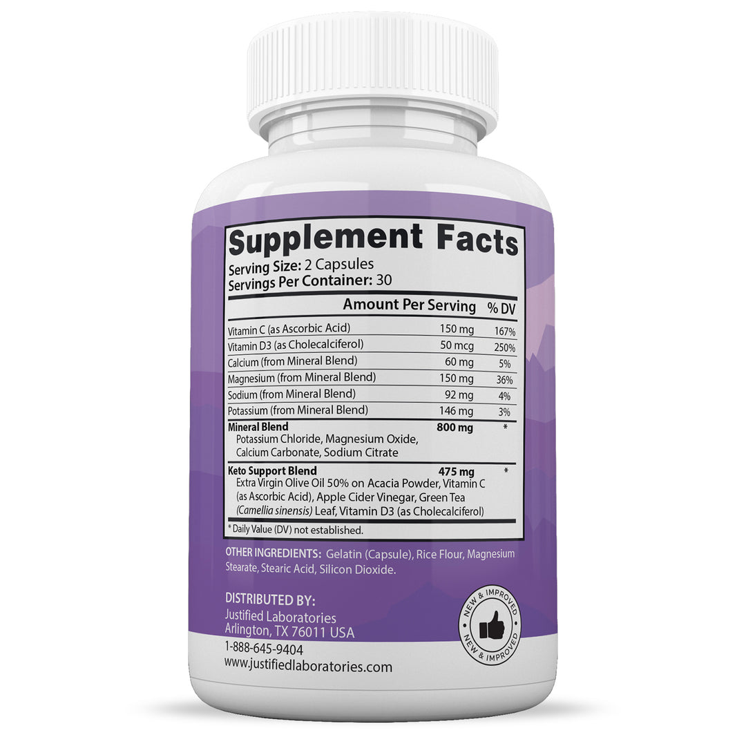 Supplement Facts of Ultra Fast Pure Keto Boost Keto ACV Pills 1275MG