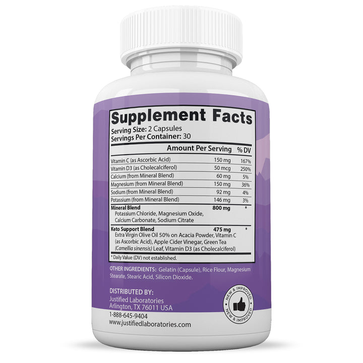 Supplement Facts of Ultra Fast Pure Keto Boost Keto ACV Pills 1275MG