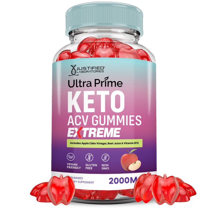 1 Bottle 2 x Stronger Ultra Prime Keto ACV Gummies Extreme 2000MG