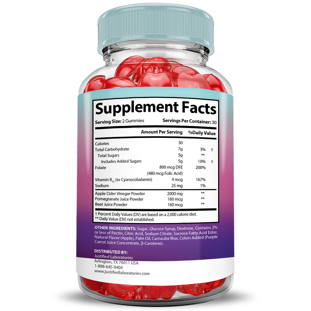 Supplement Facts 2 x Stronger Ultra Prime Keto ACV Gummies Extreme 2000MG