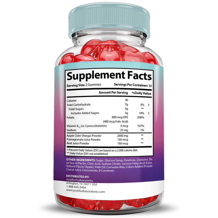 Supplement Facts 2 x Stronger Ultra Prime Keto ACV Gummies Extreme 2000MG