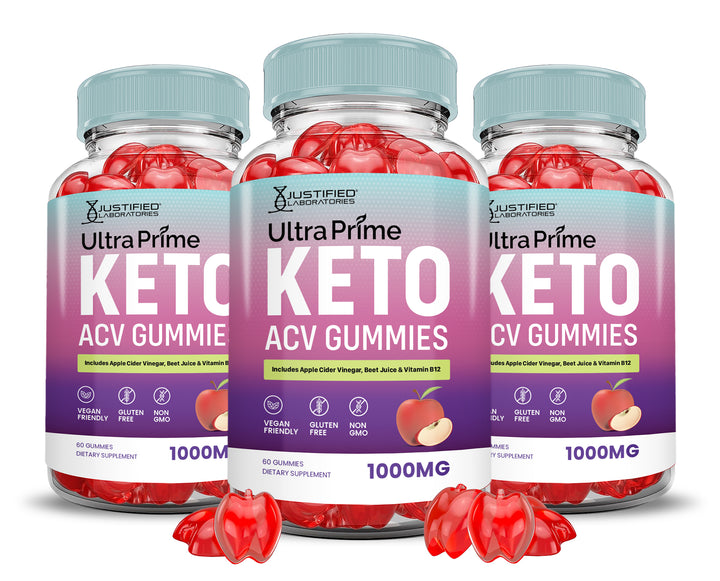3 Bottles Ultra Prime Keto ACV Gummies 1000MG